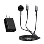 1개 중 2개, 5FT 케이블이 장착된 25W USB C 고속 충전기, 갤럭시 울트라 7/6/6 클래식/5 Pro/5/4/3/Active2/1 및 S25/S24/S23 : 하늘공간 길