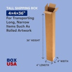 BOX USA 4x4x36 높이 골판지 상자, 높이, 4L x 4W 36H, 25팩 | 가정용 또는 비즈니스용 , 포장, 이동, 보관 튼튼한 벌크 상자 : 호야셀렉트