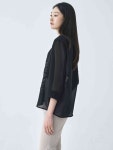 [지센] 여성 시쓰루 모노 중기장 블라우스 LFWSO601_BK : 지센 시흥 신천점
