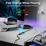 퀘스트 3 링크 케이블(충전 기능 포함), Oculus Meta 3S VR용 충전기 코드, 프로, 피코 4, PC, 스팀, 고속 데이터, 16.4피트, 끊김 없는 게임... 