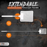 플라이파운서 5팩 헤비 듀티 플라이 스왓터 - 긴 리치 핸들이 있는 실내 수동 버그 세트 가정용 은밀하고 내구성이 뛰어나며 컴팩트한 디자인... 