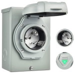 게르기리 50암페어 발전기 RV 전원 투입구, 인터록 코드가 있는 NEMA SS2 50P 플러그, 실외 리셉터클용 3R 내후성 : 식스틴유니버스몰