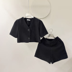 [J1098] 데일리수잔 브이넥 크롭 자켓 팬츠 세트 : 수잔클로젯