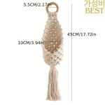마크라메 식물 행어 태피스트리 벽걸이 화분 바구니 거치대 침실 홈 데코 1 개 : 인생푸딩