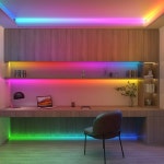 색 스트립 조명 분위기 LED 인테리어 보드 64 주변 대시 램프 앱 1 1m USB 라이트 리모컨 : firstmso04