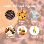 수제 히어로즈의 셀룰라이트 피부 관리를 위한 비타민 E와 오렌지 필 천연 각질 제거 슈가 바디 스크럽이 함유된 커피 스크럽 풋 앤 제거제... 