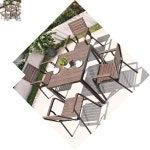 카페의자 캠핑테이블 피크닉정원 테라스인용 세트자세 야외사각 4D 80CM : 한일토탈문구스토어