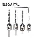 새로운 유용한 4 개/몫 카운터 싱크 드릴 비트 프레스 리머 목공 5 플루트 모따기 3mm-6mm DIY : 리치상사12