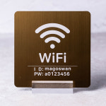 금속 와이파이 안내판 탁상형 스테인리스 표지판 스탠드형 벽 부착형 wifi 사인 주문제작 : MAGOSWAN