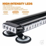 Xprite Amber LED 옥상 스트로브 점멸 표시등 21인치 양면 고가시성 비상 위험 경고 비콘 조명 및 마그네틱 베이스가 장착된 안전 건설 차량... 