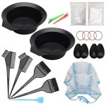 AHIER 23 팩 헤어 컬러링 키트, 염색 브러시 및 볼 세트, 하이라이트 캡 이어 커버, 장갑, 숄, DIY 살롱 도구용 샤워 포함 : 몽까리몰