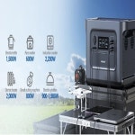 다기능 휴대용 발전소 태양열 캠핑용 재생 에너지 제품, Portatil 110v, 2000w : 세화상사7