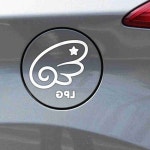 주유구스티커 천사날개 LPG 우측형 화이트 자동차부착스티커 : 써니러브스토리