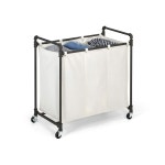 리얼 홈 이노베이션스 028-28003 모던 인더스트리얼 스타일 3 섹션 세탁 분류기, 33.24인치 W x 17.10인치 D 30.50인치 H, 새틴 퓨터... 