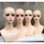 메이크업 가발 마네킹 두상 남자 PVC 연습 여자 슬릿 실리콘 1 모델 실 미디엄 가발 허니 : 믄지몰