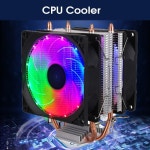 인텔 LGA 2011 AMD CPU 냉각 팬용 조용한 PC 라디에이터 RGB 120mm PWM 핀 히트 파이프 2 개 : 더바겐컴퍼니