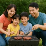 스틸 접이식  바베큐 숯 그릴 화로 캠핑 : 참사랑하우스