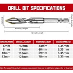 고강도 베벨 특수 편심 트위스트 드릴 비트 세트 5개 단단한 고속 텅스텐 강철 M35 석조 콘크리트 석 유리 대리석 타일 목재용 6mm 8mm... 