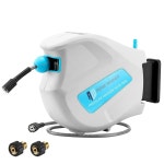 리지 워셔 압력 호스 릴, 65피트 X 1/4인치 파워 자동 되감기 벽 장착 접이식 3600 PSI 2FT : 구푸1