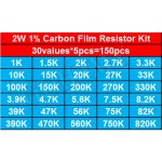Ohm 0 750R 820K 모듬 1 Diy 키트 1K 저항기 필름 30 팩 개/세트 150 세트 금속 2W 1R : 트렌디구대46