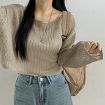 아우아(AUA) 시스루 루즈핏 크롭 니트 / 5컬러 데일리 여름니트 : 아우아AUA