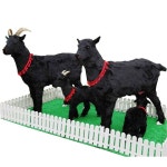 흑염소조형물 모형 피규어 장식 인형 염소 정원 포토존 소품 농장 장식품 카페 안뜰 꾸미기 아기 염소 (뿔 포함) : 아울리마켓