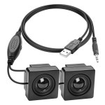 볼륨 컨트롤 USB 전원 스테레오 히든 타입의 PC 노트북용 소형 스피커 - 120만/3.9피트 1쌍용 데스크탑 PC용 3.5mm TRS 입력용 XMSJSIY 미니... 