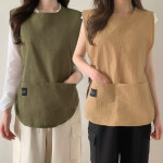 (1+1)깨비다 방수 조끼 앞치마 카페 공방 미술 짧은 나일론 조끼형 앞치마 기본 : 금깨비