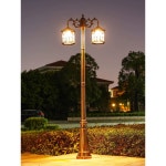 태양광 6832LM 야외가로등 2M LED태양열 검정색 설치용 옥외 백색 전구 데크 대형 전화연결대 블랙220CM : 세렌다