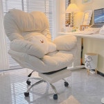 푹신한의자 사무실 컴퓨터 등받이 카페 책상 편한 게이밍 편안한 안락 공부 화이트(3면 둘러싸기) : 구름너머 직구