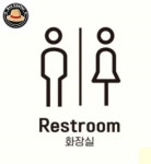 김프로센터 Restroom 화장실1 부착형 정사각안내판 22x22cm 화장실표찰 : 김프로센터
