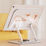 360도 노트북 홀더호환 Stand 라이즈 접이승강 브래킷 2063 테블릿 Urmust 실버 서랍이 기본 2팬 접이승강 실버 2063 : 빛의수입