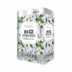 1+1 천연펄프 순수 3겹 화장지(30m x 30롤) 2팩 총 60롤 두루마리 휴지 : 팀커머스