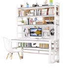 중학생 책상 중고등책상 일자형 공부방 서재 튼튼한 게이밍 화이트 책상 80x60x213cm : 글로벌 케이상사