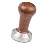 메탈루지카 모타 51mm 커피/에스프레소 브라운 탬퍼, 스테인리스 스틸 플랫 베이스 포함 : DS상사a5