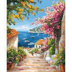 숫자 키트 초급 유화 키트 숫자 키트 캔버스에 숫자 키트를 사용한 그림 초급자용 DIY 그림 색상별 페인트 홈 월 장식 16x20 인치 YF002... 