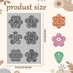 CHGCRAFT 아티스틱 플라워 클레이 텍스처 매트 만다라 몰드 DIY 도구 점토 도자기 귀걸이 주얼리 제작 스탬프 조각기, 플라워, 3 9x2 6인치... 