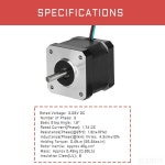 BESJMYT 네마 17 스테퍼 모터 표준 1 8도 0 4Nm 56 64oz in 고토크 42 40mm 58인치 바이폴라 7 A/3 06V 2상 4선 3D 프린터 CNC 밀링 각인... 