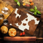브라운 카우 프린트 주방 유리 도마 장식 선물 농장 홈 서빙 (브라운 카우) Black Cow : 두푸3