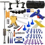 키모굴 108개/세트 자동 차체 덴트 수리 도구 키트, 자동차 딩스 수리, 페인트 없는 풀러 공구, 리프터, 다기능 브리지 하일 제거 공구 세트... 