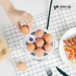 키친아트 미니 계란찜기 삶은계란 에그쿠커 가정용 아이보리 : 집어스