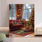 페인팅 크리스마스 트리 거실 장식 풍경화 diy 명화그리기 그림 색칠하기 취미 유화 캔버스 : 바스케토피아