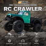 EAZYRC FMS FCX24 파워 웨건 1/24 RC 크롤러, 금속 서스펜션이 장착된 브러시리스 4x4 RTR 록 크롤러, 2단 변속기, PC 하드 바디 - RC 카 및... 