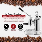 라 파보니 스트라디바리 - 밀라노 16컵 레버 에스프레소 머신 커브 레버, 54온스 니켈 도금 단일 보일러 난방 시스템 및 듀얼 프로팅 옵션이... 