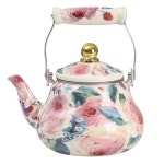 법랑 주전자 꽃무늬 플라워 바닥 27 5cm 차박 주방용품 1L 티팟 애프터눈티 밥솥 2 5L 필터 유럽풍 2L 3L : 가교몰