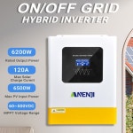 하이브리드 태양광 인버터, 그리드 오프 순수 사인파 PV 60-500VDC, 1 상 WiF 충전 컨트롤러, 6.2KW, 48VDC : 오니물산5