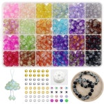 줄리마동 팔찌용 8mm 유리, 24색 원형 크리스탈 유리 팔찌 제작... 스페이서 참 액세서리 포함 (8MM, 크랙클 색상) 3 8MM 48Color : 레니스마켓