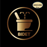 비데시트지 방수시트지 공중화장실 관공서 공공기관 비데 표시 픽토그램 도어사인 : 어썸블러