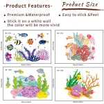 밑 4PCS 변기 시트 스티커 자체 부착 컬러풀 라이프 뚜껑 데칼 DIY 탈착식 물고기 산호 해초 WC 화장실 전원 스위치 홈용 : 한입직구