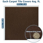 ZOWZOW 카펫 타일 필 앤 스틱 24인치 x 24인치, 셀프 접착 소프트 패딩 바닥 스티커, 침실 거실 사무실용 브라운 홈 데코, 20개, 박스당... 